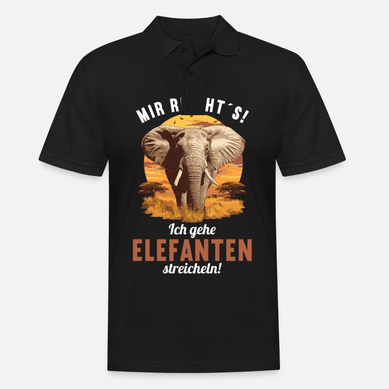 Elefanten Elefant - Männer Poloshirt - Schwarz
