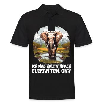 Elefanten Elefant - Männer Poloshirt - Schwarz - Vorne - Kai (181cm)