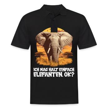 Elefanten Elefant - Männer Poloshirt - Schwarz - Vorne - Kai (181cm)