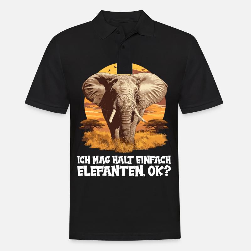 Elefanten Elefant - Männer Poloshirt - Schwarz