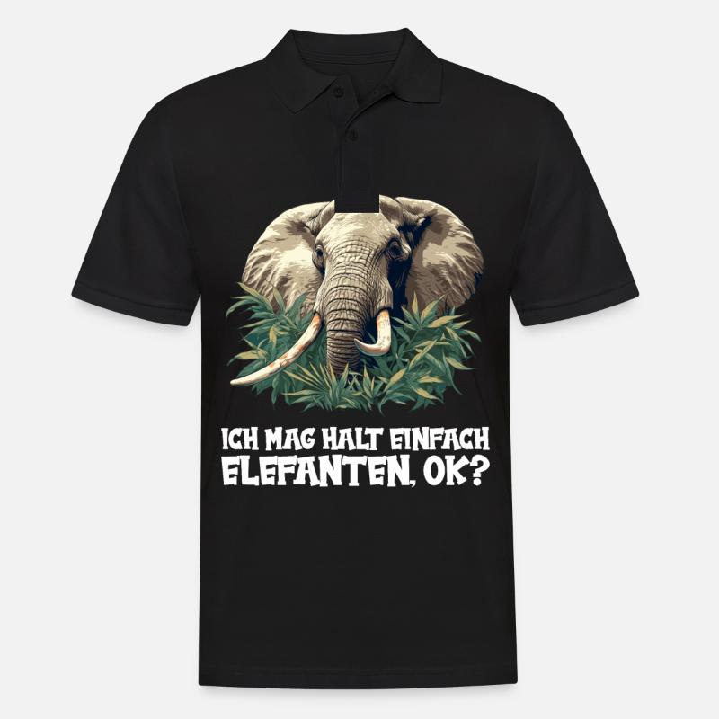 Elefanten Elefant - Männer Poloshirt - Schwarz