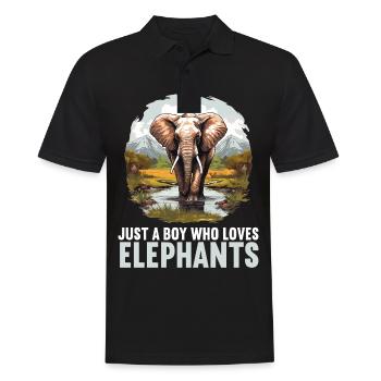 Elefanten Elefant - Männer Poloshirt - Schwarz - Vorne - Kai (181cm)