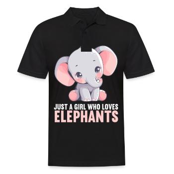Elefanten Elefant - Männer Poloshirt - Schwarz - Vorne - Kai (181cm)