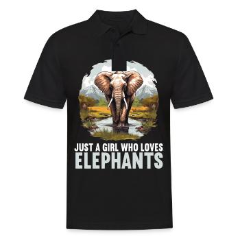 Elefanten Elefant - Männer Poloshirt - Schwarz - Vorne - Kai (181cm)
