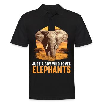 Elefanten Elefant - Männer Poloshirt - Schwarz - Vorne - Kai (181cm)