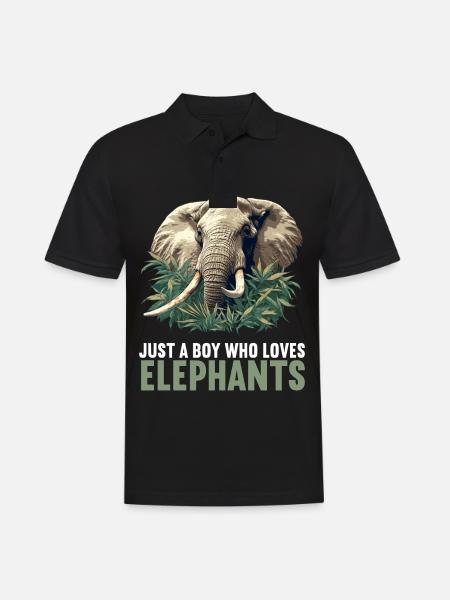 Elefanten Elefant - Männer Poloshirt - Schwarz