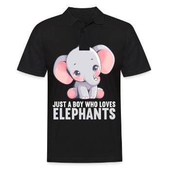 Elefanten Elefant - Männer Poloshirt - Schwarz - Vorne - Kai (181cm)