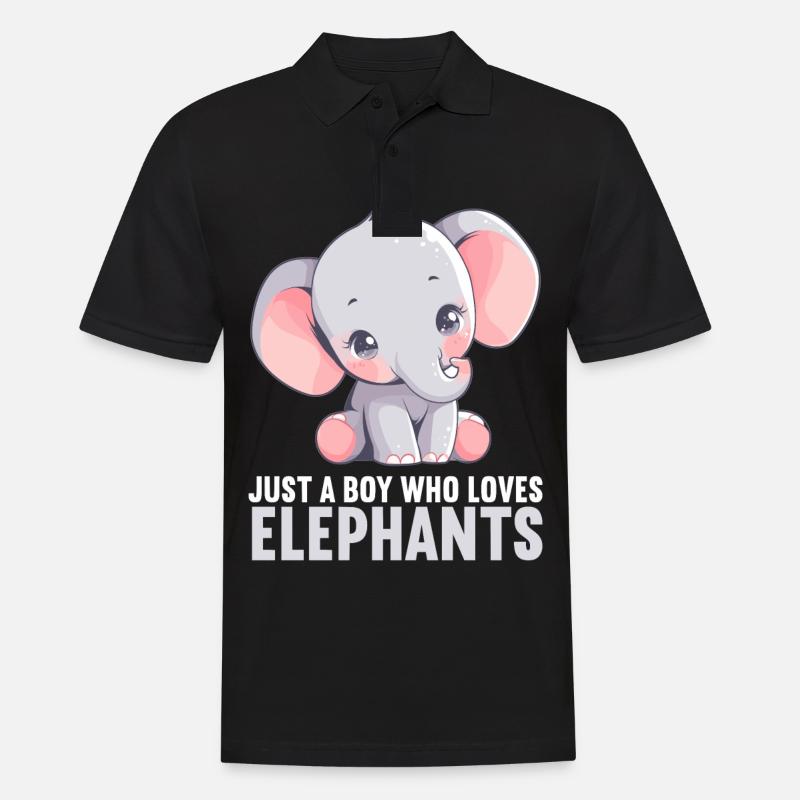 Elefanten Elefant - Männer Poloshirt - Schwarz
