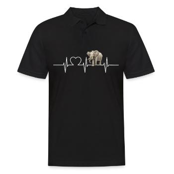 Elefanten Elefant - Männer Poloshirt - Schwarz - Vorne - Kai (181cm)