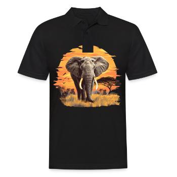 Elefanten Elefant - Männer Poloshirt - Schwarz - Vorne - Kai (181cm)