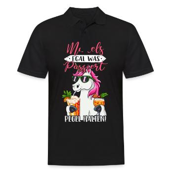 Mädels Egal Was Passiert Pegel Halten - Männer Poloshirt - Schwarz - Vorne - Kai (181cm)