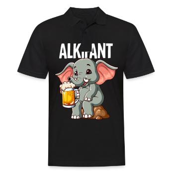 Alkifant Elefant Bier - Männer Poloshirt - Schwarz - Vorne - Kai (181cm)