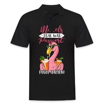 Mädels Egal Was Passiert Pegel Halten - Männer Poloshirt - Schwarz - Vorne - Kai (181cm)