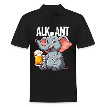 Alkifant Elefant Bier - Männer Poloshirt - Schwarz - Vorne - Kai (181cm)