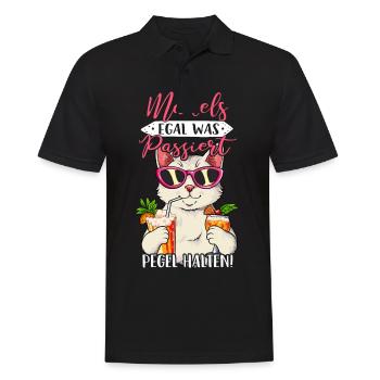 Mädels Egal Was Passiert Pegel Halten - Männer Poloshirt - Schwarz - Vorne - Kai (181cm)