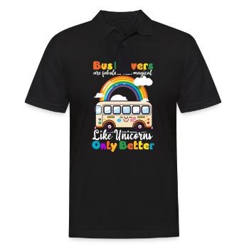 Busfahrer mögen Einhörner nur besser - Männer Poloshirt - Schwarz - Vorne - Kai (181cm)