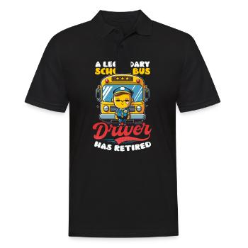 Busfahrer Legendery-Fahrer ist in Rente gegangen - Männer Poloshirt - Schwarz - Vorne - Kai (181cm)