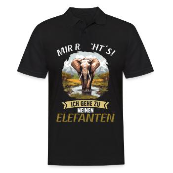 Elefanten Elefant - Männer Poloshirt - Schwarz - Vorne - Kai (181cm)