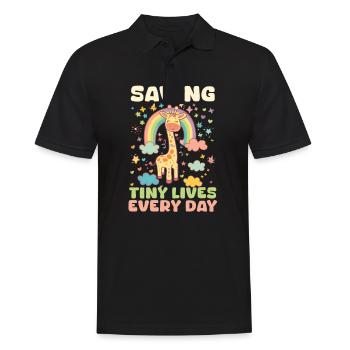 PICU-Krankenschwester rettet jeden Tag winzige Leben - Männer Poloshirt - Schwarz - Vorne - Kai (181cm)