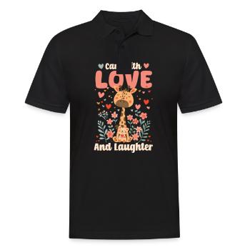 PICU Krankenschwester Pflege mit Liebe und Lachen - Männer Poloshirt - Schwarz - Vorne - Kai (181cm)