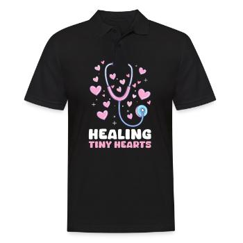 PICU Krankenschwester Healing Tiny Hearts - Männer Poloshirt - Schwarz - Vorne - Kai (181cm)