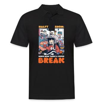 Football Mom Halftime Show: Mom Takes Coffee Break - Men's Polo Shirt - black - Front - Kai (181cm)