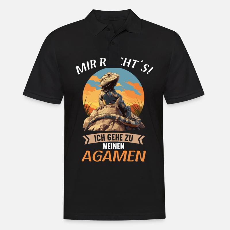 Agamen Agame - Männer Poloshirt - Schwarz