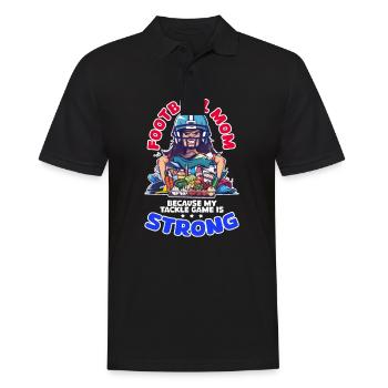Football-Mama, weil mein Tackle-Spiel stark ist - Männer Poloshirt - Schwarz - Vorne - Kai (181cm)