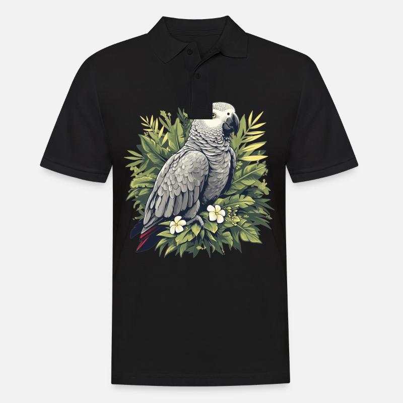 Graupapageien Graupapagei - Männer Poloshirt - Schwarz