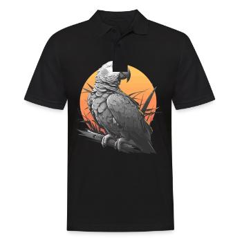 African grey parrots - Men's Polo Shirt - black - Front - Kai (181cm)
