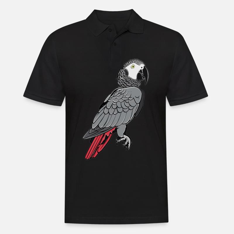 Graupapageien Graupapagei - Männer Poloshirt - Schwarz