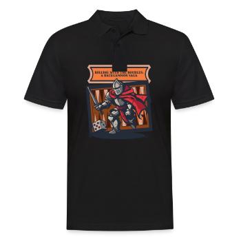 Lustiges Backgammon-Rollen mit den Doppeln - Männer Poloshirt - Schwarz - Vorne - Kai (181cm)