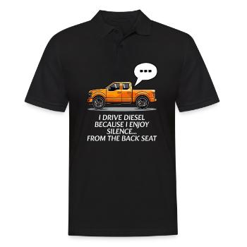 Dieselauto-Liebhaber Ich genieße Stille von hinten - Männer Poloshirt - Schwarz - Vorne - Kai (181cm)