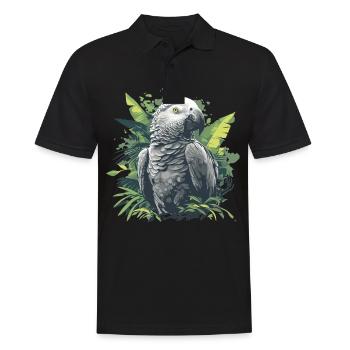 African grey parrots - Men's Polo Shirt - black - Front - Kai (181cm)