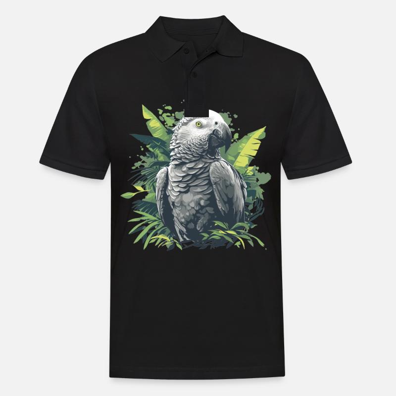 Graupapageien Graupapagei - Männer Poloshirt - Schwarz