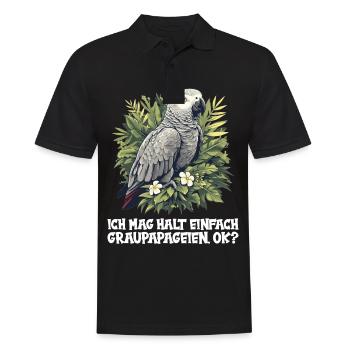 African grey parrots - Men's Polo Shirt - black - Front - Kai (181cm)
