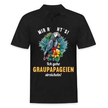 African grey parrots - Men's Polo Shirt - black - Front - Kai (181cm)