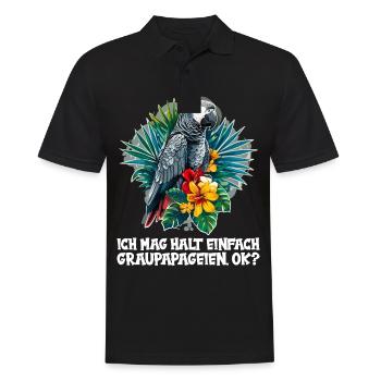African grey parrots - Men's Polo Shirt - black - Front - Kai (181cm)