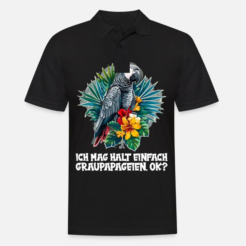 Graupapageien Graupapagei - Männer Poloshirt - Schwarz