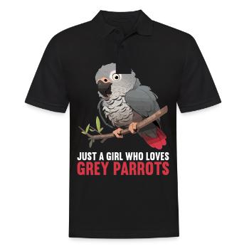 Graupapageien Graupapagei - Männer Poloshirt - Schwarz - Vorne - Kai (181cm)