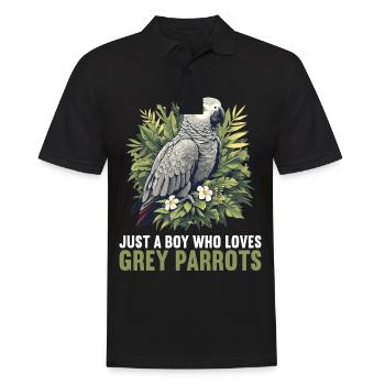 African grey parrots - Men's Polo Shirt - black - Front - Kai (181cm)