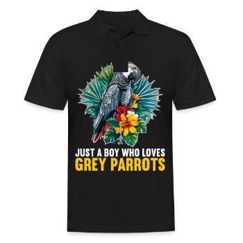 African grey parrots - Men's Polo Shirt - black - Front - Kai (181cm)