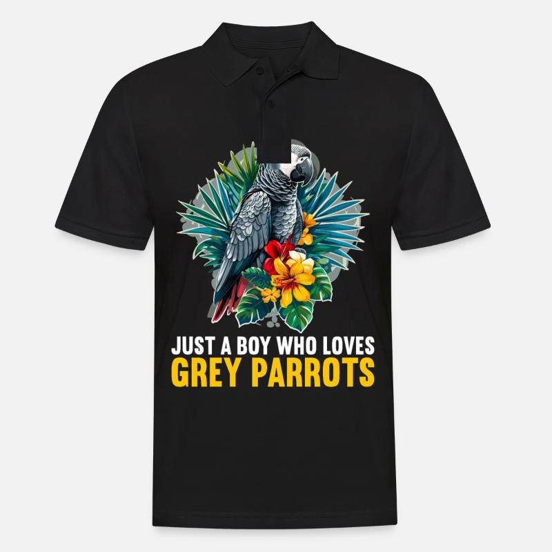 Graupapageien Graupapagei - Männer Poloshirt - Schwarz