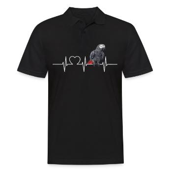 African grey parrots - Men's Polo Shirt - black - Front - Kai (181cm)