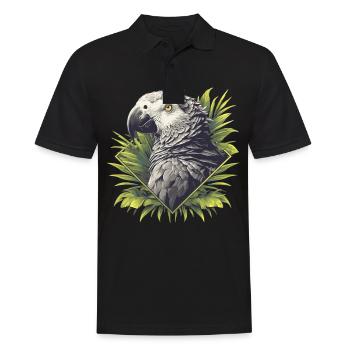 African grey parrots - Men's Polo Shirt - black - Front - Kai (181cm)