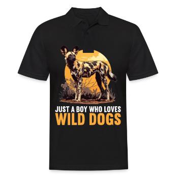 Wildhunde Wildhund - Männer Poloshirt - Schwarz - Vorne - Kai (181cm)
