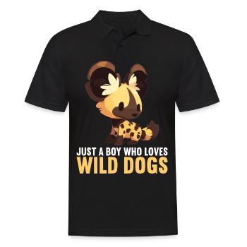 Wildhunde Wildhund - Männer Poloshirt - Schwarz - Vorne - Kai (181cm)