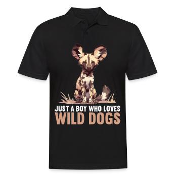 Wildhunde Wildhund - Männer Poloshirt - Schwarz - Vorne - Kai (181cm)