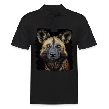 Wildhunde Wildhund - Männer Poloshirt - Schwarz - Vorne - Kai (181cm)