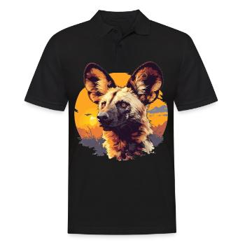 Wildhunde Wildhund - Männer Poloshirt - Schwarz - Vorne - Kai (181cm)